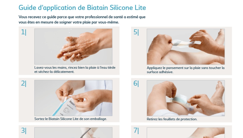 Biatain Silicone Lite - guide d'application