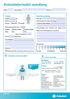 evaluatieformulier, driehoek voor wondevaluatie, digitaal, wondzorg stappenplan