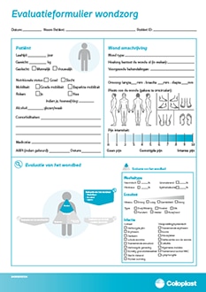 evaluatieformulier, driehoek voor wondevaluatie, printbaar, wondzorg stappenplan